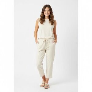 Julies & Leopold Linen Blend Drawstring Pants Womens Small Beige Lightweight